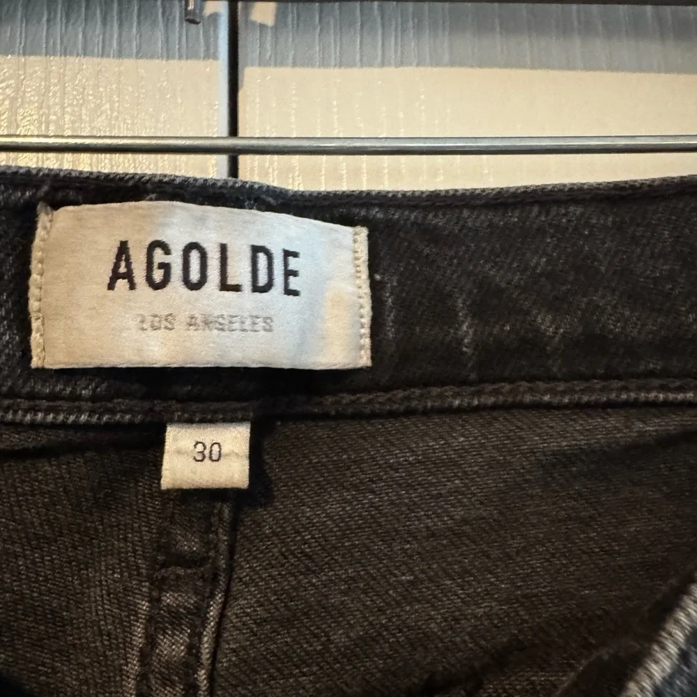 Agolde Washed Black Willow Straight Leg Jeans - Size 30